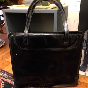 Caroline Herrera black patent purse from the 90s